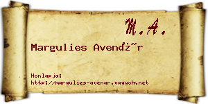Margulies Avenár névjegykártya